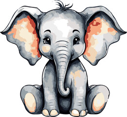 Excellent   lovely watercolor cute elephant vector art
