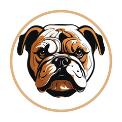 American Bulldog Flat Icon Isolated bulldog vector illustration