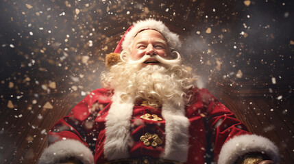 Close-up photo of smiling Santa Claus