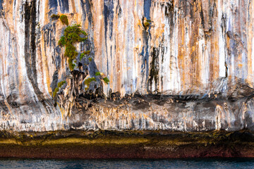 Koh Phi Phi Leh Thailand island beach lagoon limestone rocks.
