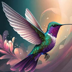Obraz premium vector beautiful flying hummingbird design element for banners posters leaflets and brochures