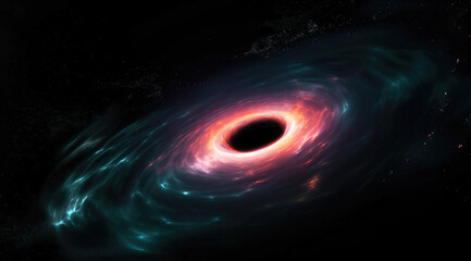 Outer space, black holes, star cluster, unusual phenomenon. Scientific research, observation, article. A stunning epic event. Background, screensaver.