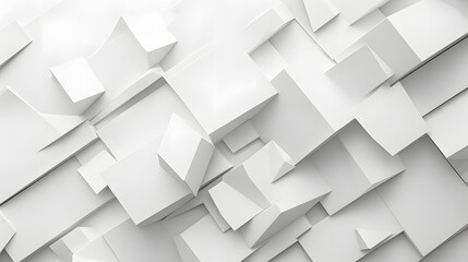A mesmerizing display of intricate paper products, each boasting unique material properties, coming together in a stunning abstract art installation of white cubes