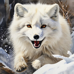 white fox hunting 북극의 사냥하는 흰여우
Generative AI