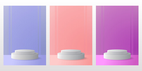 Podium display with soft color collections