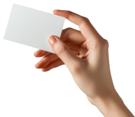 Hand holding blank card mockups illustration PNG element cut out transparent isolated on white background ,PNG file ,artwork graphic design.