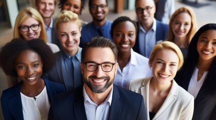 Obraz premium group of young business people with different ethnicity work together as a team