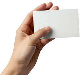 Obraz premium Hand holding blank card mockups illustration PNG element cut out transparent isolated on white background ,PNG file ,artwork graphic design.