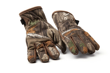 Hunting gloves isolated on white background created with Generative Ai