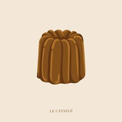 Illustration of a famous French desert from Bordeaux  Le cannelé 