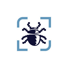 Beetle as a logo design. Illustration of a spotted bug as a logo design on a white background.
- 708001347