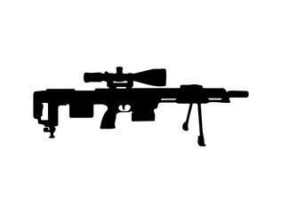 Naklejka premium DSR 50 sniper rifle silhouette vector art white background