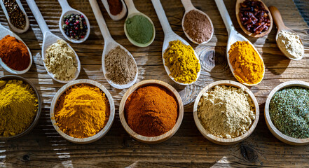 Composition with assortment of spices and herbs