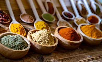 Composition with assortment of spices and herbs