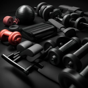 gym sports equipment illustration background