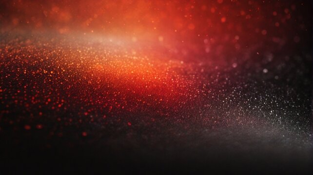 Photo color gradient grainy background red orange white illuminated spots on black noise texture
