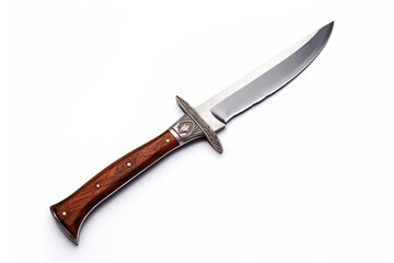 Obraz premium Hunting knife isolated on white background created with Generative Ai