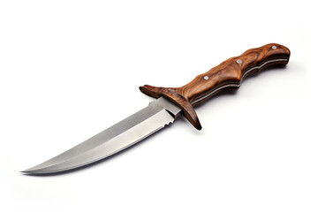 Hunting knife isolated on white background created with Generative Ai