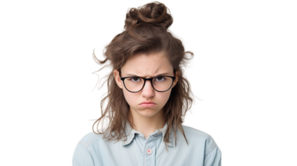 Argentine Girl with Glasses on a transparent background