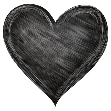 Valentine's Day Chalkboard, Blackboard Heart Clipart, Back to School Concept on Transparent Background