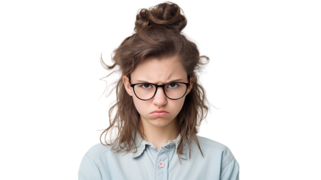 Argentine Girl with Glasses on a transparent background