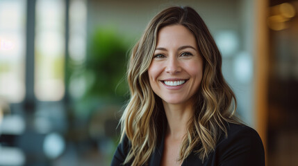 Obraz premium Smiling Professional: Young Businesswoman in the City