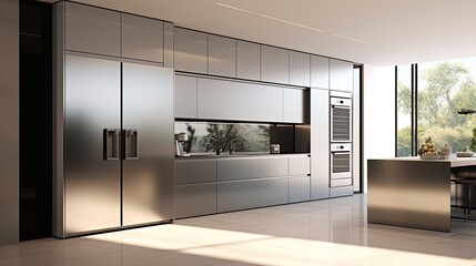 Stainless Modernity: Kitchen Brilliance in a Minimalist Home