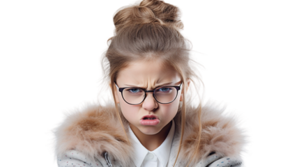 Angry Young Girl in Iceland on a transparent background