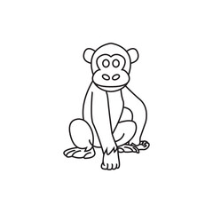 monkey logo vector icon simple illustration design