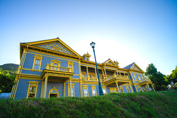 Old Public Hall of Hakodate Ward, western style by colonial architecture building symbolic of Hakodate, cultural property in Motomachi historic area