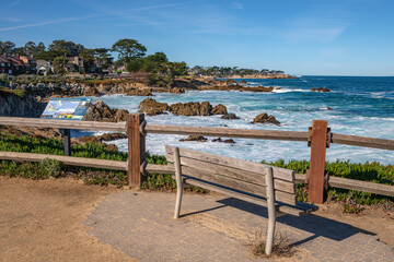 Shoreline with a view in Monterey California.