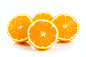 halftime orange slices isolated on white background created with Generative Ai
