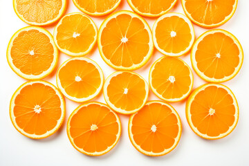 halftime orange slices isolated on white background created with Generative Ai