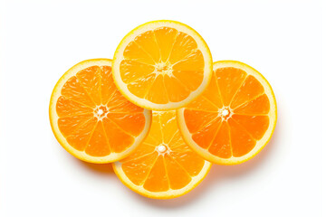 halftime orange slices isolated on white background created with Generative Ai