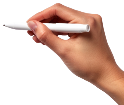 Hand writing on blank with pen illustration PNG element cut out transparent isolated on white background ,PNG file ,artwork graphic design.