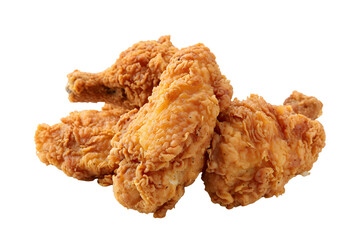 Crispy and delicious fried chicken nuggets isolated on transparent background