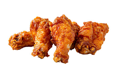 Crispy and delicious fried chicken nuggets isolated on transparent background