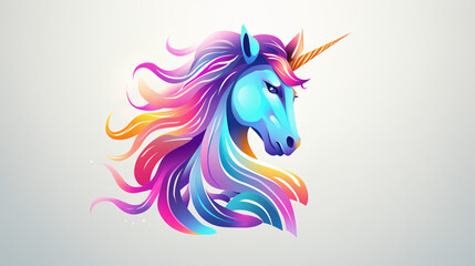 Vector Illustration Unicorn Gradient Colorful Sty