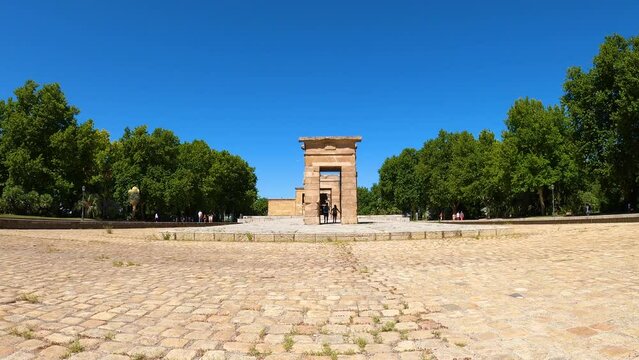 Temple of Debod is an ancient Egyptian temple rebuilt in the center in Madrid, Spain