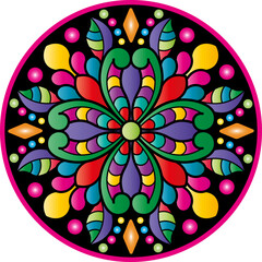 Ethnic round ornament. Pattern in mandala style. Vector illustration.	
