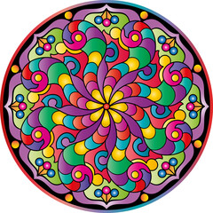 Ethnic round ornament. Pattern in mandala style. Vector illustration.	
