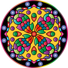 Ethnic round ornament. Pattern in mandala style. Vector illustration.	