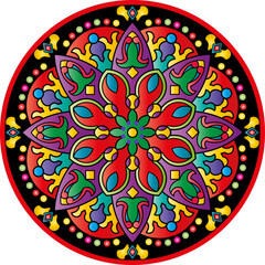 Ethnic round ornament. Pattern in mandala style. Vector illustration.	