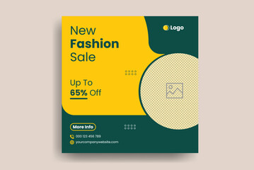 New collection fashion sale social media post and banner design template