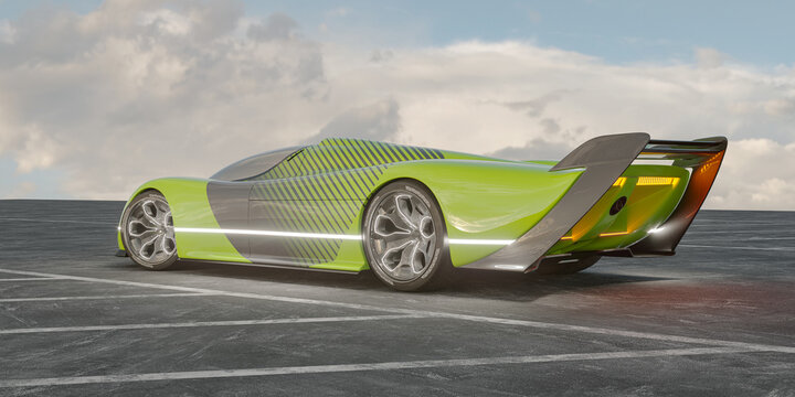 3D rendering of a generic concept car © Andrus Ciprian