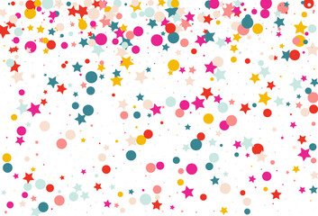 Falling Shine Carnival Vector White Background.