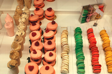Traditional dessert for sale at showcase in Madrid, Spain