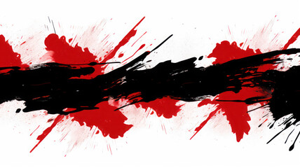 Japanese-inspired seamless background with bold black and red ink strokes