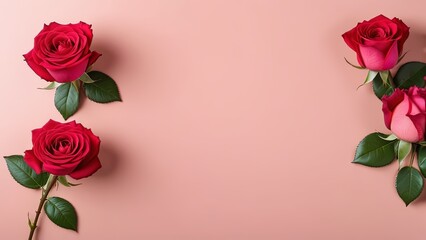red rose flowers against the pale color background, bunch of flowers, floral background