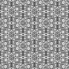 Hand drawn butterflies flowers seamless pattern. Scandinavian folk seamless butterfly floral texture